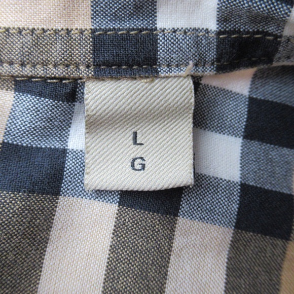 Burberry Men's Check Stretch Cotton Short Sleeve Shirt Archive Beige Size L - Picture 9 of 12